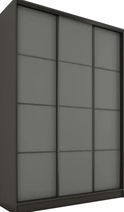 Szafy Trzydrzwiowe|Szafy Do Przedpokoju>BROMARKT Wysoka trzydrzwiowa szafa przesuwna 150 cm LOFT MAX grafit