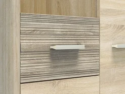 Meble Młodzieżowe|Zestawy Mebli Do Salonu></noscript>ML Meble Wysoka witryna 85 cm ze szklanymi półkami CASTEL dąb sonoma