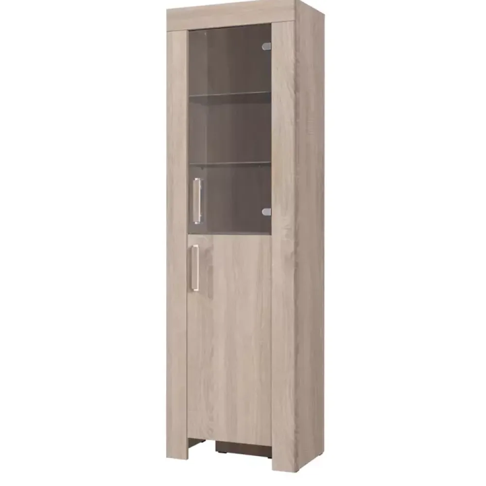 Zestawy Mebli Do Salonu|Witryny>JUREK Wysoka witryna stojąca 60 cm z drzwiami uchylnymi prawostronnymi KING meble do salonu