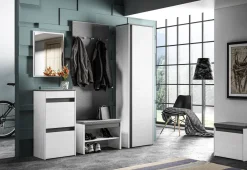 Szafki Na Buty></noscript>ML Meble Wysoka wąska szafka na buty do przedpokoju 50 cm HYGA