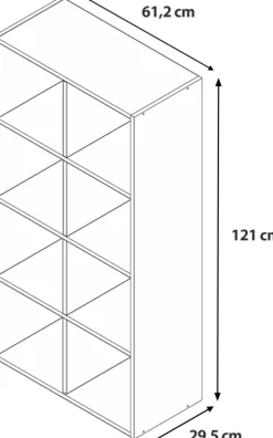 Regały Na Książki|Regały Dla Dzieci></noscript>INTER MEBLE Wysoki regał 61 cm do salonu z półkami CORTA biały