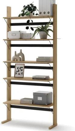 Regały Na Książki|Zestawy Mebli Młodzieżowych>lenart. Wysoki regał 88 cm do salonu z półkami dąb olejowany OLLIE