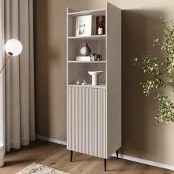 Regały Na Książki|Zestawy Mebli Do Salonu>JUREK Wysoki regał na książki do salonu 52 cm ASPERO kaszmir