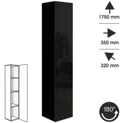 Meble Młodzieżowe|Zestawy Mebli Do Salonu>BROMARKT Wysoki słupek z półkami połysk PREMIUM czarny