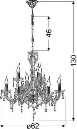 Oświetlenie Salonu|Żyrandole>Candellux Lighting Żyrandol kryształowy złoty 62cm 9xE14 Maria