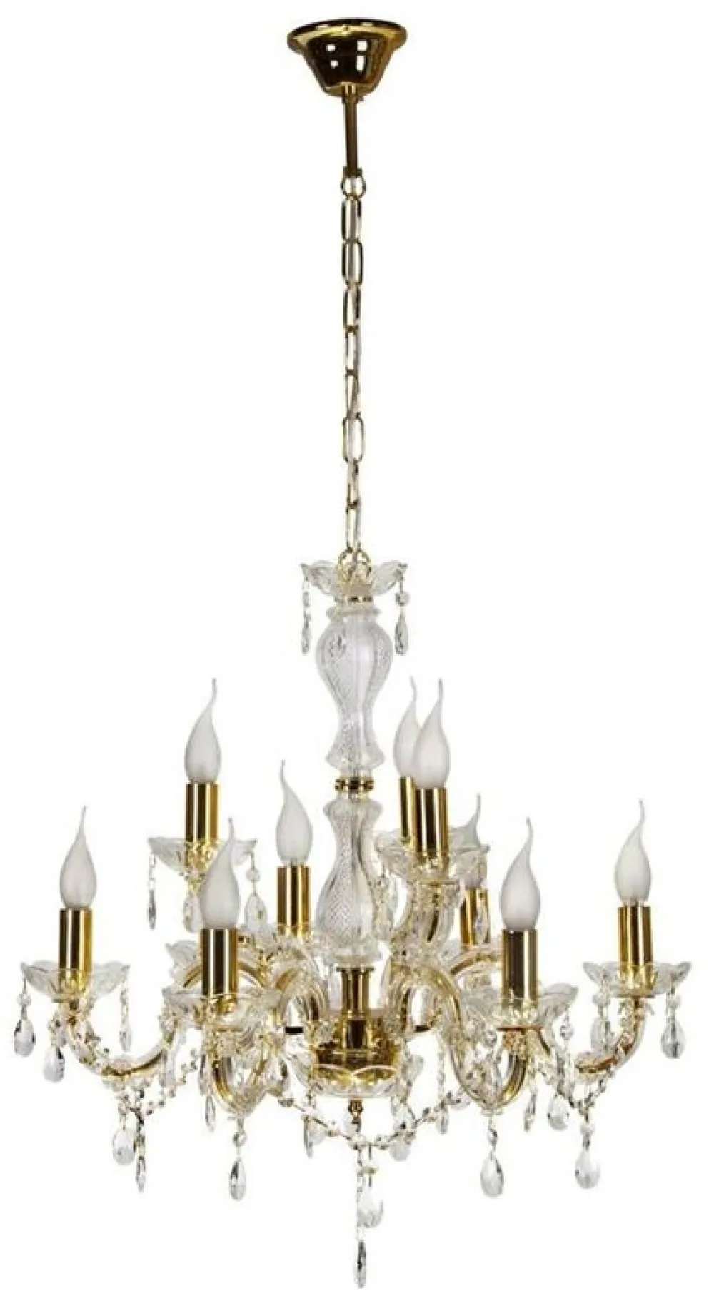 Oświetlenie Salonu|Żyrandole>Candellux Lighting Żyrandol kryształowy złoty 62cm 9xE14 Maria