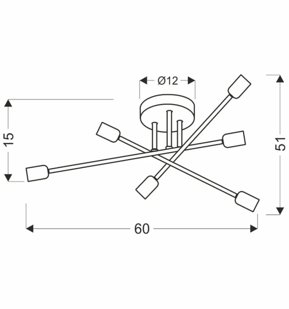 Oświetlenie Jadalni|Oświetlenie Kuchni>Candellux Lighting Żyrandol lampa sufitowa Crespilo czarno-złota 6xE27