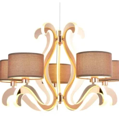 Oświetlenie Salonu|Oświetlenie Jadalni>Candellux Lighting Żyrandol 5xE14 + LED 43W miedz Ambrosia