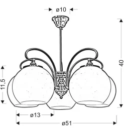 Oświetlenie Jadalni|Oświetlenie Sypialni></noscript>Candellux Lighting Żyrandol 5xE27 51cm patyna miedź ORBIT