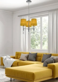 Oświetlenie Jadalni|Oświetlenie Sypialni>Candellux Lighting Żyrandol z kryształkami 3xE27 żółta + krształki Dual