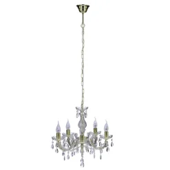 Oświetlenie Salonu|Żyrandole>Candellux Lighting Żyrandol z kryształkami złoty 5xE14 Maria Teresa