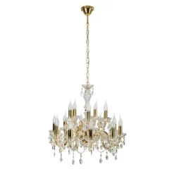Oświetlenie Salonu|Żyrandole>Candellux Lighting Żyrandol złoty z kryształkami 15xE14 Maria Teresa