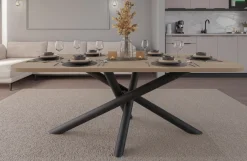 Krzesła|Stoły>Lempert Zaokrąglony nowoczesny stół do jadalni 185x90 cm OPALIO dąb lindberg