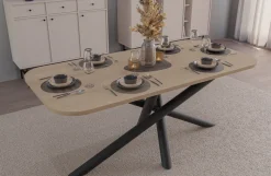 Krzesła|Stoły></noscript>Lempert Zaokrąglony nowoczesny stół do jadalni 185x90 cm OPALIO dąb lindberg