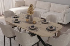 Krzesła|Stoły></noscript>Lempert Zaokrąglony nowoczesny stół do jadalni 185x90 cm OPALIO dąb lindberg