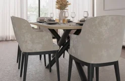 Krzesła|Stoły></noscript>Lempert Zaokrąglony nowoczesny stół do jadalni 185x90 cm OPALIO dąb lindberg