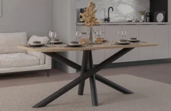 Krzesła|Stoły></noscript>Lempert Zaokrąglony nowoczesny stół do jadalni 185x90 cm OPALIO dąb lindberg