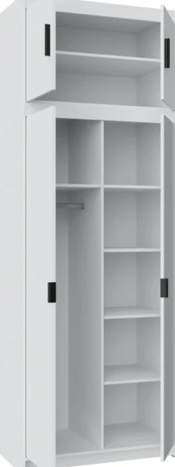 Garderoby|Zestawy Mebli Do Przedpokoju></noscript>Lempert Zestaw ch szaf modułowych z nadstawkami do sypialni KUBA biały