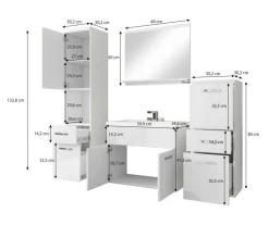 Meble Łazienkowe>BRATEX Zestaw mebli łazienkowych z umywalką ABBA