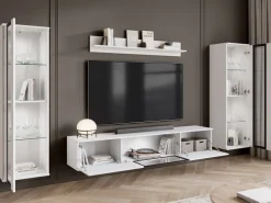 Meblościanki>BRATEX Zestaw mebli do salonu biały połysk CAVIO