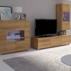 Meble Młodzieżowe|Zestawy Mebli Do Salonu>GiB Meble Zestaw mebli do salonu MODERN 7 dąb złoty