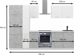 Meble Kuchenne></noscript>Lempert Zestaw mebli kuchennych z blatem TONY 290 cm