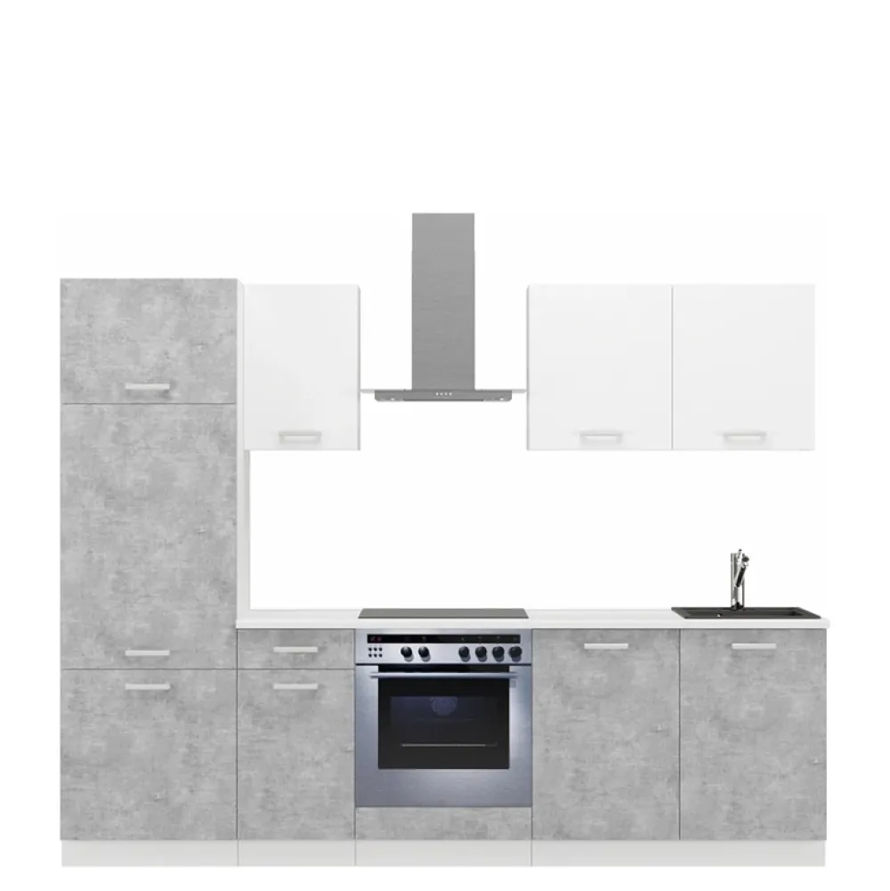 Meble Kuchenne>Lempert Zestaw mebli kuchennych z zabudową lodówki TONY 260 cm bellato