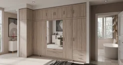 Garderoby|Zestawy Mebli Do Przedpokoju>Lempert Zestaw mebli modułowych z nadstawkami do sypialni KUBA dąb sonoma