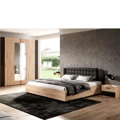 Zestawy Mebli Do Sypialni>Helvetia Zestaw nowoczesnych mebli do sypialni dąb artisan SAVRELO