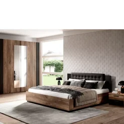 Zestawy Mebli Do Sypialni>Helvetia Zestaw nowoczesnych mebli do sypialni z łóżkiem SAVRELO