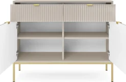 Zestawy Mebli Do Salonu></noscript>PIASKI Zestaw nowoczesnych mebli do salonu z komodą AVANTI kaszmir