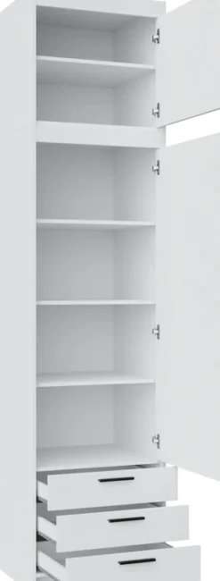 Garderoby|Zestawy Mebli Do Przedpokoju></noscript>Lempert Zestaw szaf modułowych z nadstawkami do sypialni KUBA dąb lefkas