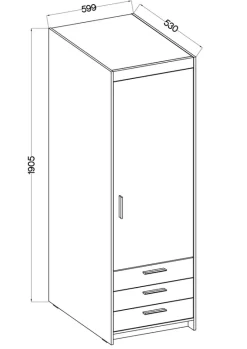 Garderoby|Zestawy Mebli Do Przedpokoju></noscript>Lempert Zestaw szaf modułowych z nadstawkami do sypialni KUBA dąb lefkas