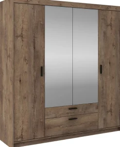 Garderoby|Zestawy Mebli Do Przedpokoju>Lempert Zestaw szaf modułowych z nadstawkami do sypialni KUBA dąb lefkas