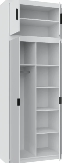 Garderoby|Zestawy Mebli Do Przedpokoju></noscript>Lempert Zestaw szaf modułowych z nadstawkami do sypialni KUBA dąb lefkas