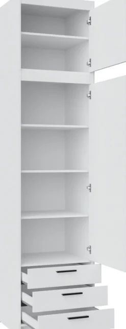 Garderoby|Zestawy Mebli Do Przedpokoju></noscript>Lempert Zestaw szaf modułowych z nadstawkami do sypialni KUBA dąb lefkas