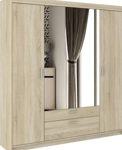 Garderoby|Zestawy Mebli Do Przedpokoju>Lempert Zestaw szaf modułowych z nadstawkami do sypialni KUBA dąb sonoma