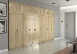 Garderoby|Zestawy Mebli Do Przedpokoju>Lempert Zestaw szaf modułowych z nadstawkami do garderoby KUBA dąb sonoma