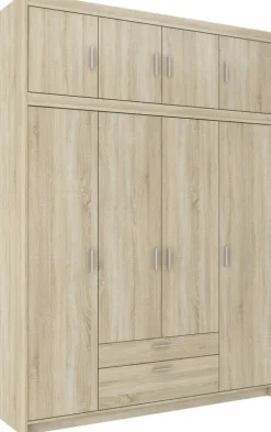 Garderoby|Zestawy Mebli Do Przedpokoju></noscript>Lempert Zestaw szaf modułowych z nadstawkami do garderoby KUBA dąb sonoma