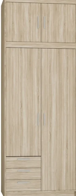 Zestawy Mebli Do Przedpokoju|Szafy Modułowe>Lempert Zestaw szafa z nadstawką do garderoby z szufladami KUBA dąb sonoma