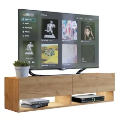 Zestawy Mebli Do Salonu|Szafki Rtv></noscript>BROMARKT Zestaw szafek RTV dąb złoty 280 cm PREMIUM QUAD dąb craft złoty