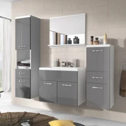 Meble Łazienkowe>BRATEX Zestaw szarych mebli do łazienki ABBA