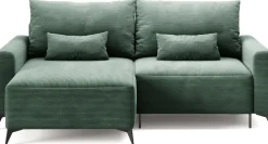 Meble Dla Dzieci|Meble Młodzieżowe>BROMARKT Zielona kanapa narożna z funkcją spania na nóżkach rozkładana LORENZO