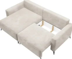 Meble Dla Dzieci|Meble Młodzieżowe></noscript>BROMARKT Zielona kanapa narożna z funkcją spania na nóżkach rozkładana LORENZO