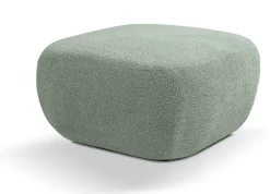 Pufy></noscript>LASKI Zielona pufa okrągła do siedzenia OMERO tkanina baranek