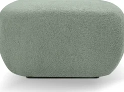 Pufy></noscript>LASKI Zielona pufa okrągła do siedzenia OMERO tkanina baranek