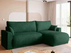 Meble Dla Dzieci|Meble Młodzieżowe>BROMARKT Zielona rogówka do salonu z funkcją spania i pojemnikiem MORENO