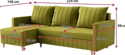 Meble Dla Dzieci|Meble Młodzieżowe></noscript>Rimal Zielona rogówka z funkcją spania do salonu rozkładana FOCUS