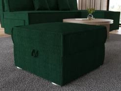 Meble Dla Dzieci|Meble Młodzieżowe></noscript>BROMARKT Zielona sztruksowa pufa ze schowkiem do salonu TOP