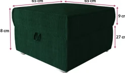 Meble Dla Dzieci|Meble Młodzieżowe></noscript>BROMARKT Zielona sztruksowa pufa ze schowkiem do salonu TOP